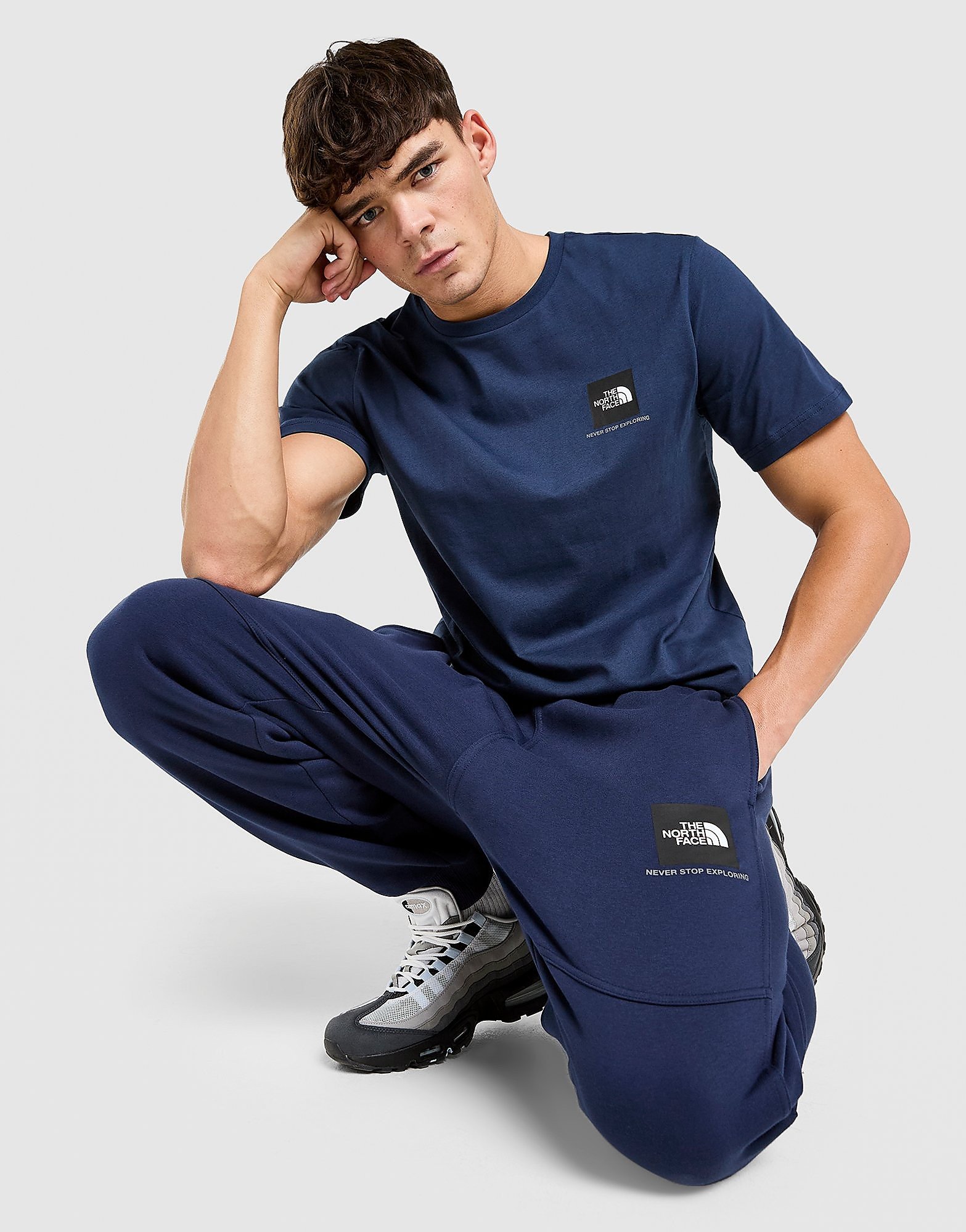 The North Face Pantalones de chándal Fine Box Logo, Azul