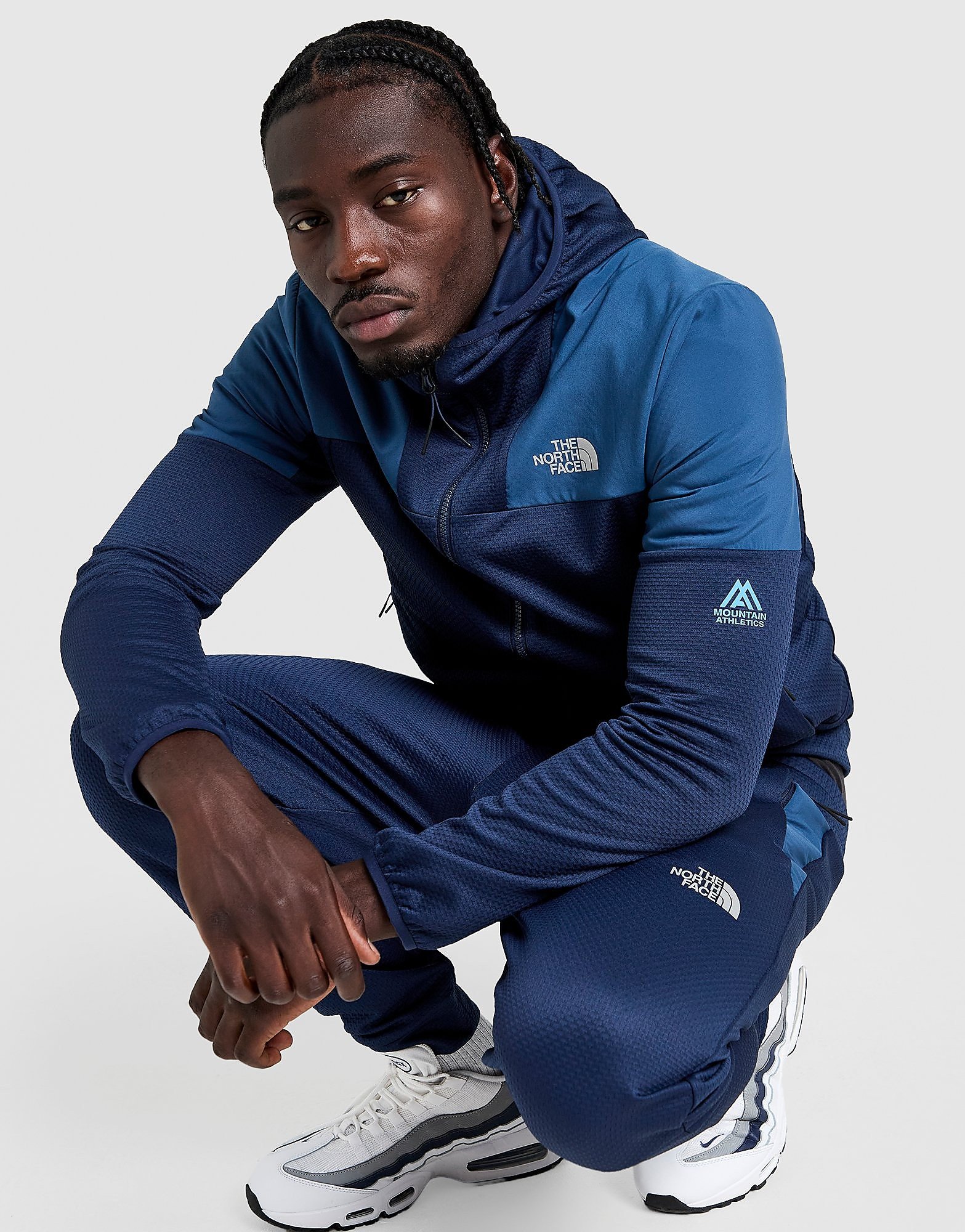 The North Face Sudadera con capucha Mountain Athletics Zip, Azul