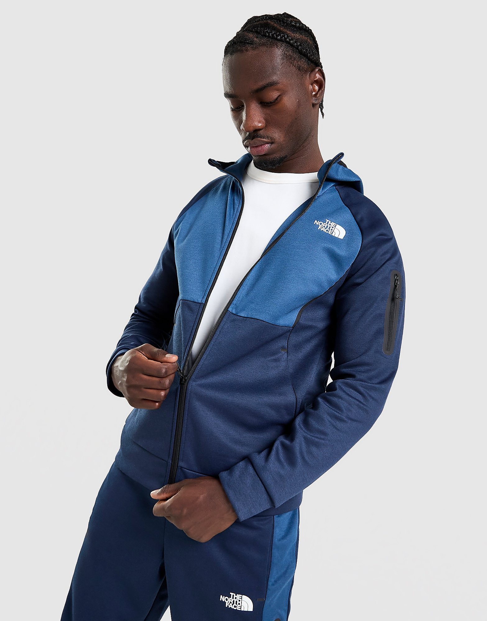 The North Face Sudadera con capucha Tek Full Zip, Azul