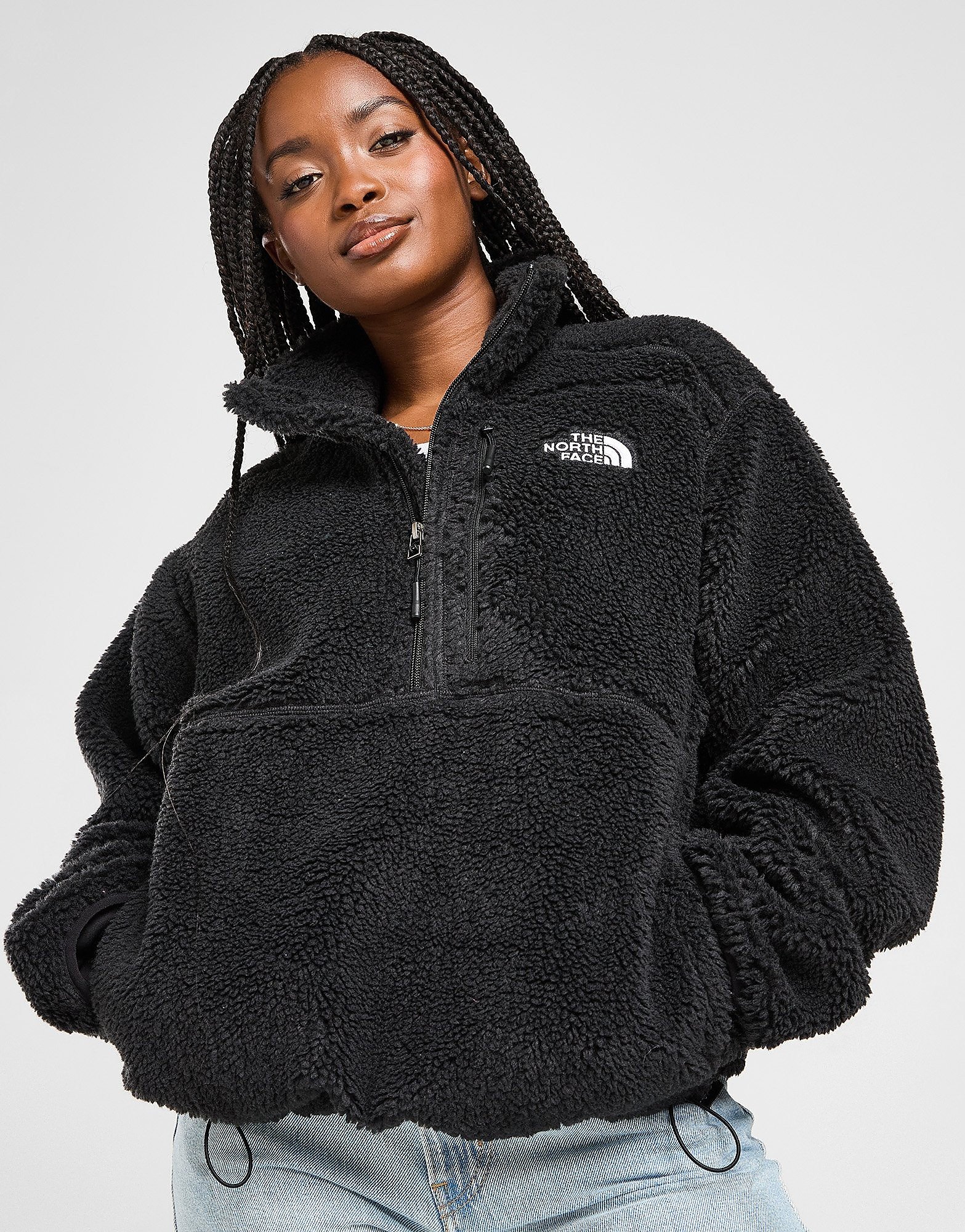 The North Face Sudadera con cremallera 1/4 Hangita High Pile, Negro