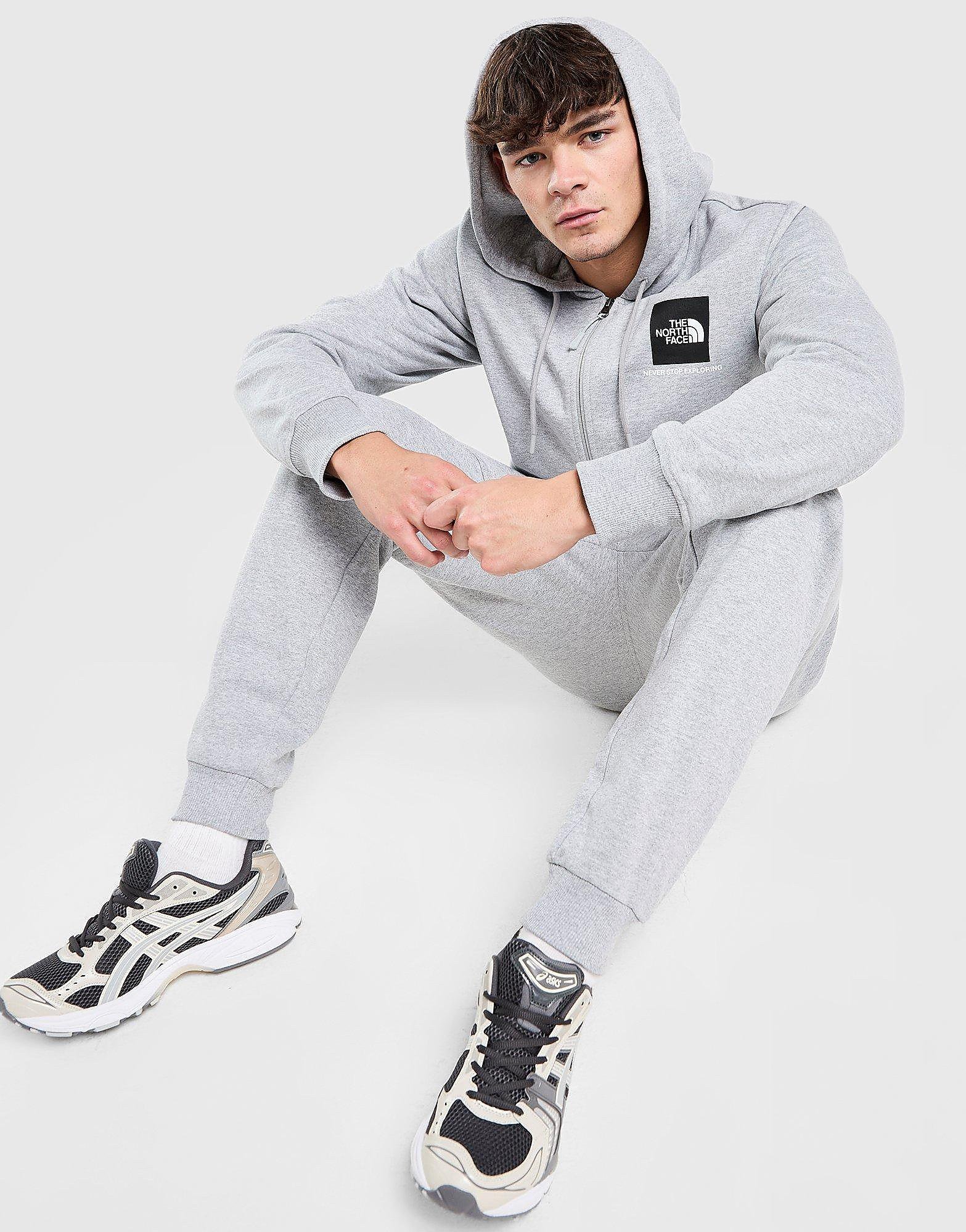 The North Face Sudadera con capucha Zip Fine Box, Gris