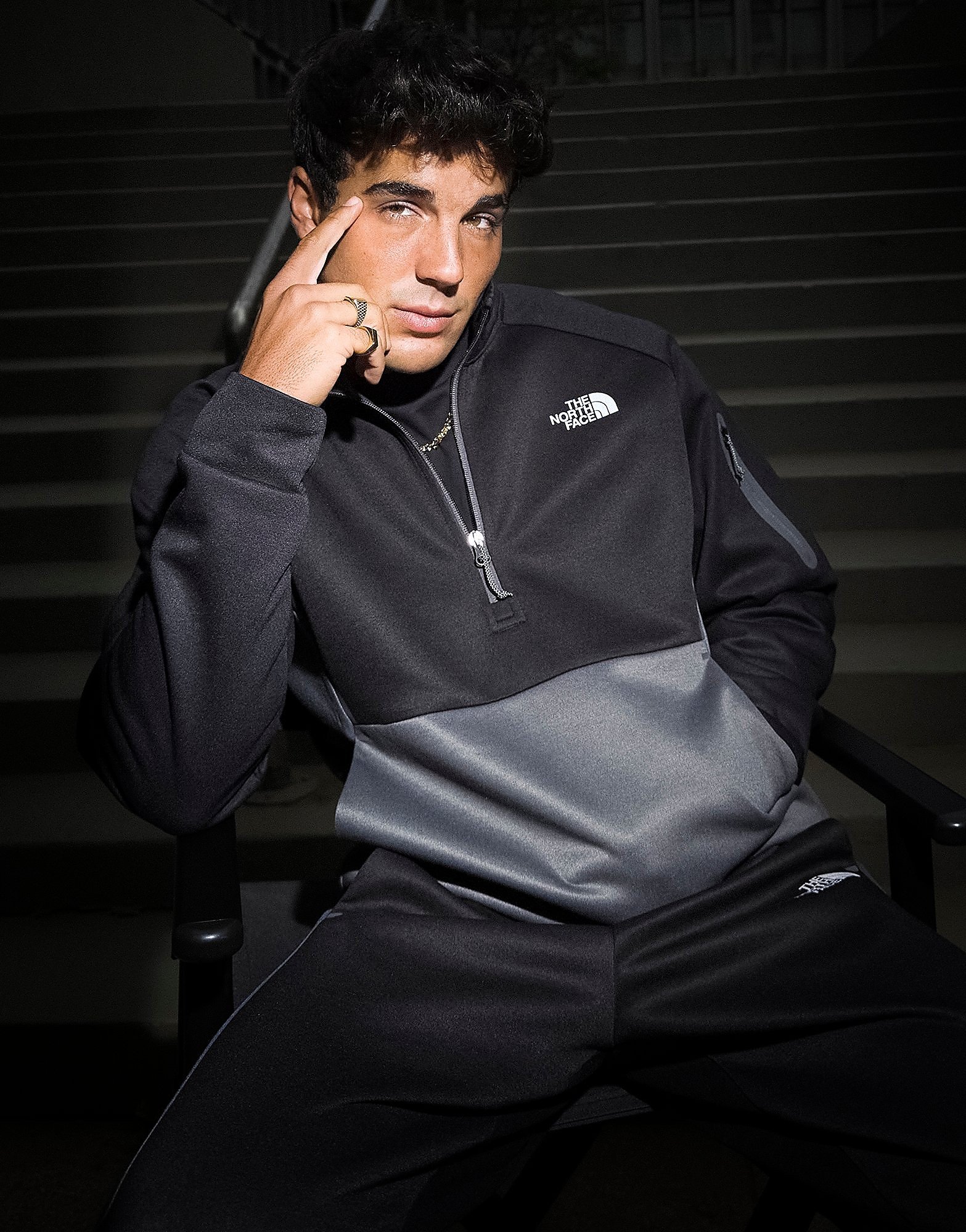 The North Face Camiseta Tek 1/2 Zip, Gris