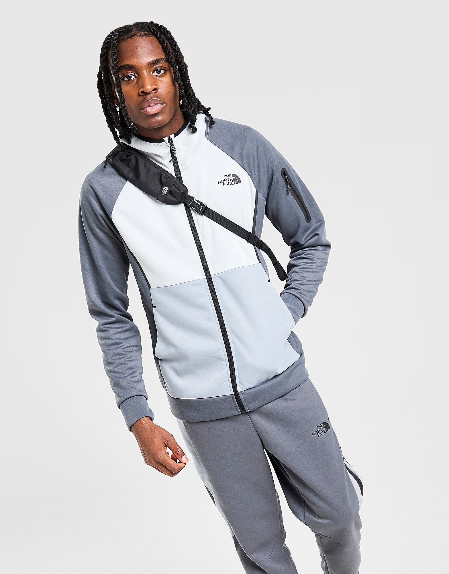 The North Face Sudadera con capucha Tek Full Zip, Gris