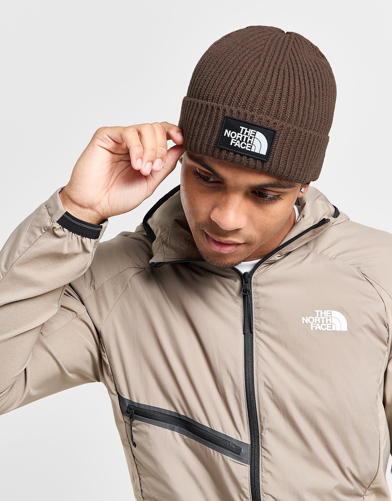 The North Face Gorro Logo Box Cuffed, Marrón