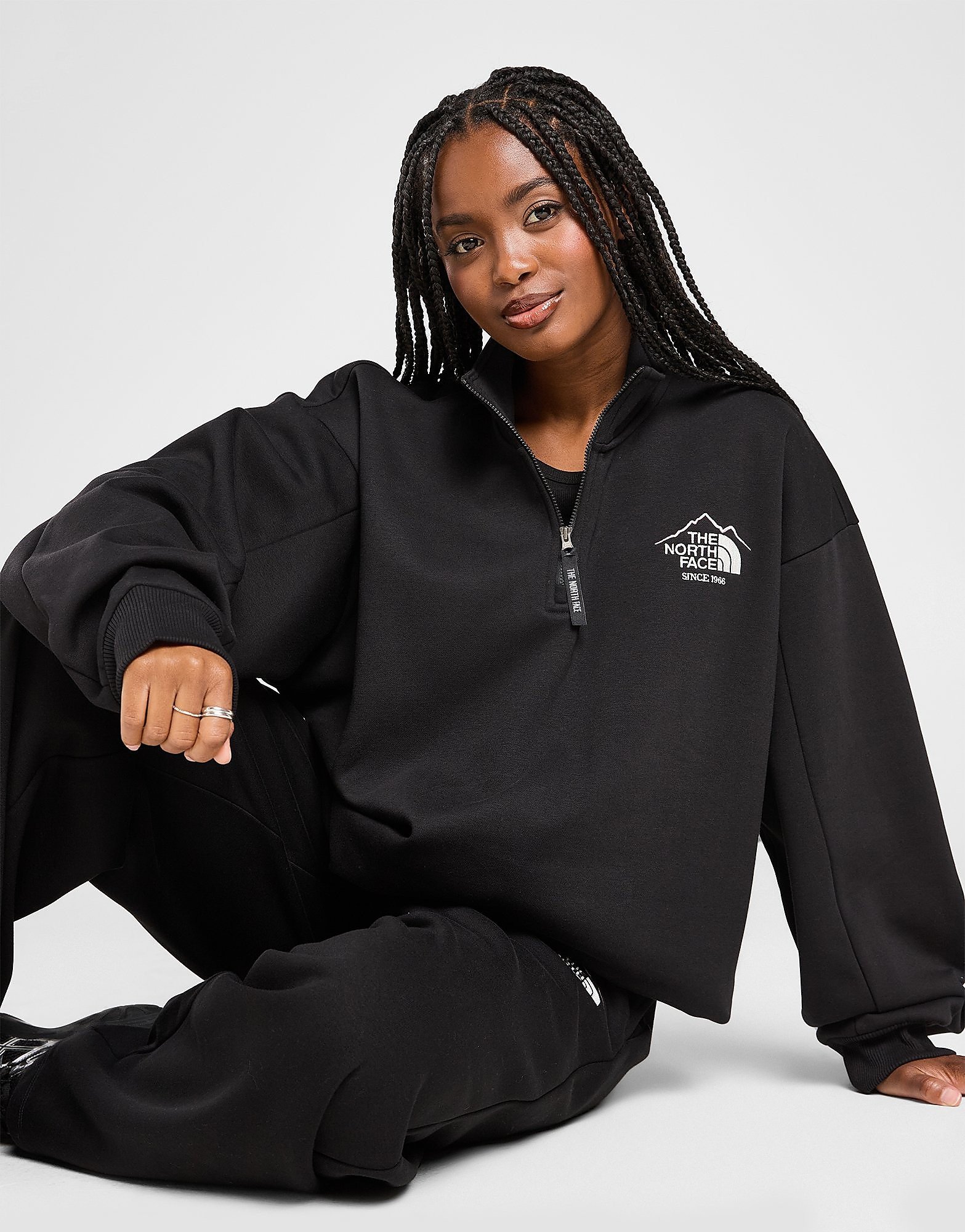 The North Face Sudadera Gaspra 1/4 Zip, Negro
