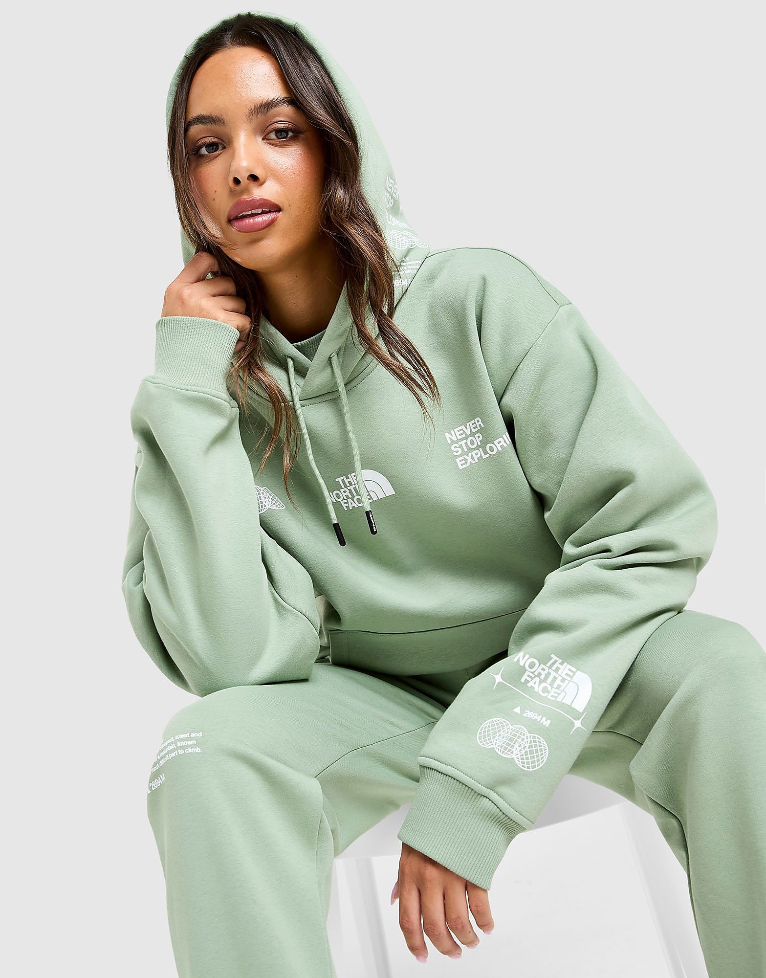 The North Face Sudadera con capucha Multi Tech Overhead, Verde